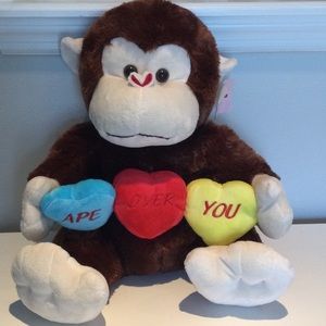 Valentines Day Ape Monkey Plush Gift